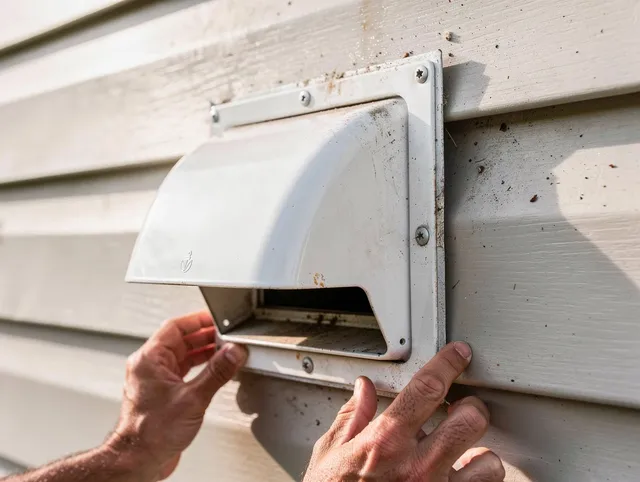 Bedford Heights Dryer Vent Cleaning technician delivering thorough residential dryer vent cleaning service in Bedford Heights